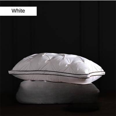 StayWell Luxury Goose Down Pillow White Cotton Pillow Cover Rectangle, 5 Star Hotel Sleep Experience With Low Mid high Pillows white 48x74cm height 20 22cm 0.8kg