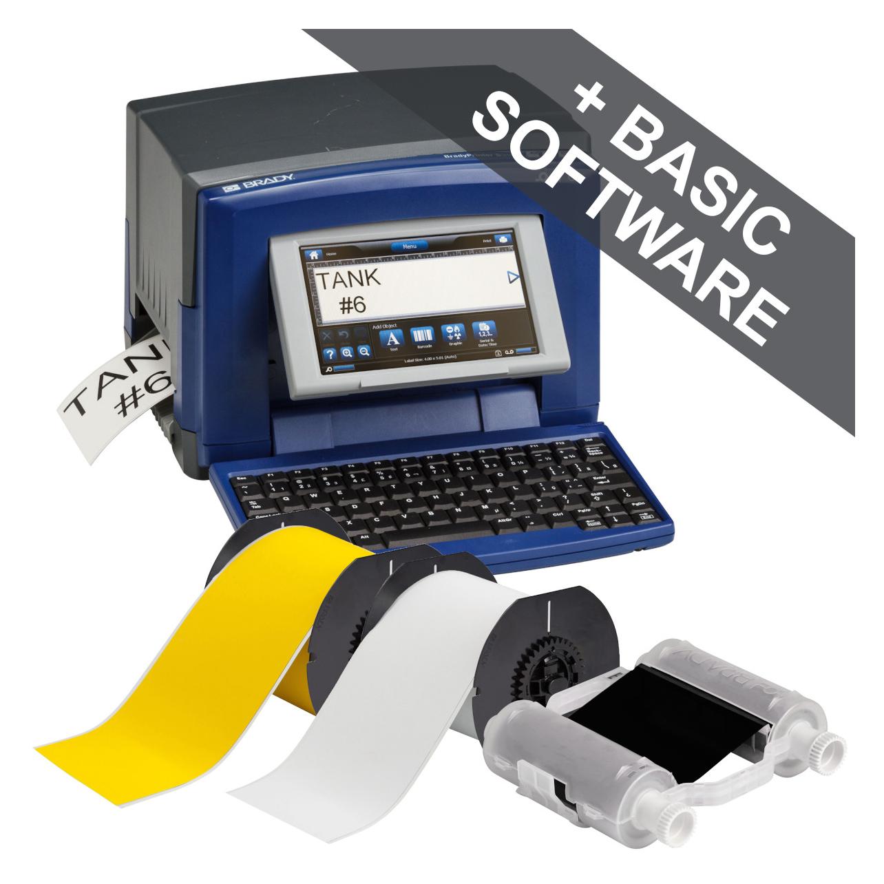 Brady S3100-QY-EU-F&B, Schilder- u. Etikettendrucker F&B-Set EU, Thermotransferdruck, QWERTY-Tasta (300 dpi) (S3100-QY-EU-FNB)
