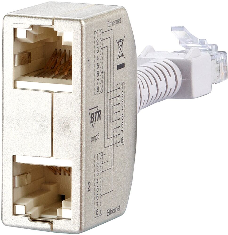 BTR NETCOM Cable-sharing-Adapter Ethernet/Ethernet 130548-03-E Set ; Metz Connect)