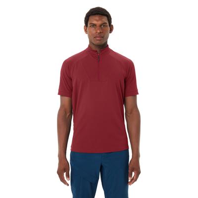 Radtrikot VAUDE "Men's Adlux HZ Shirt", Herren, Gr. M, rot (carmine), Obermaterial: 100% Polyester, normal, Rundhals, Trikots, für Radfahren, für Erwachsene, für sportliche Aktivitäten
