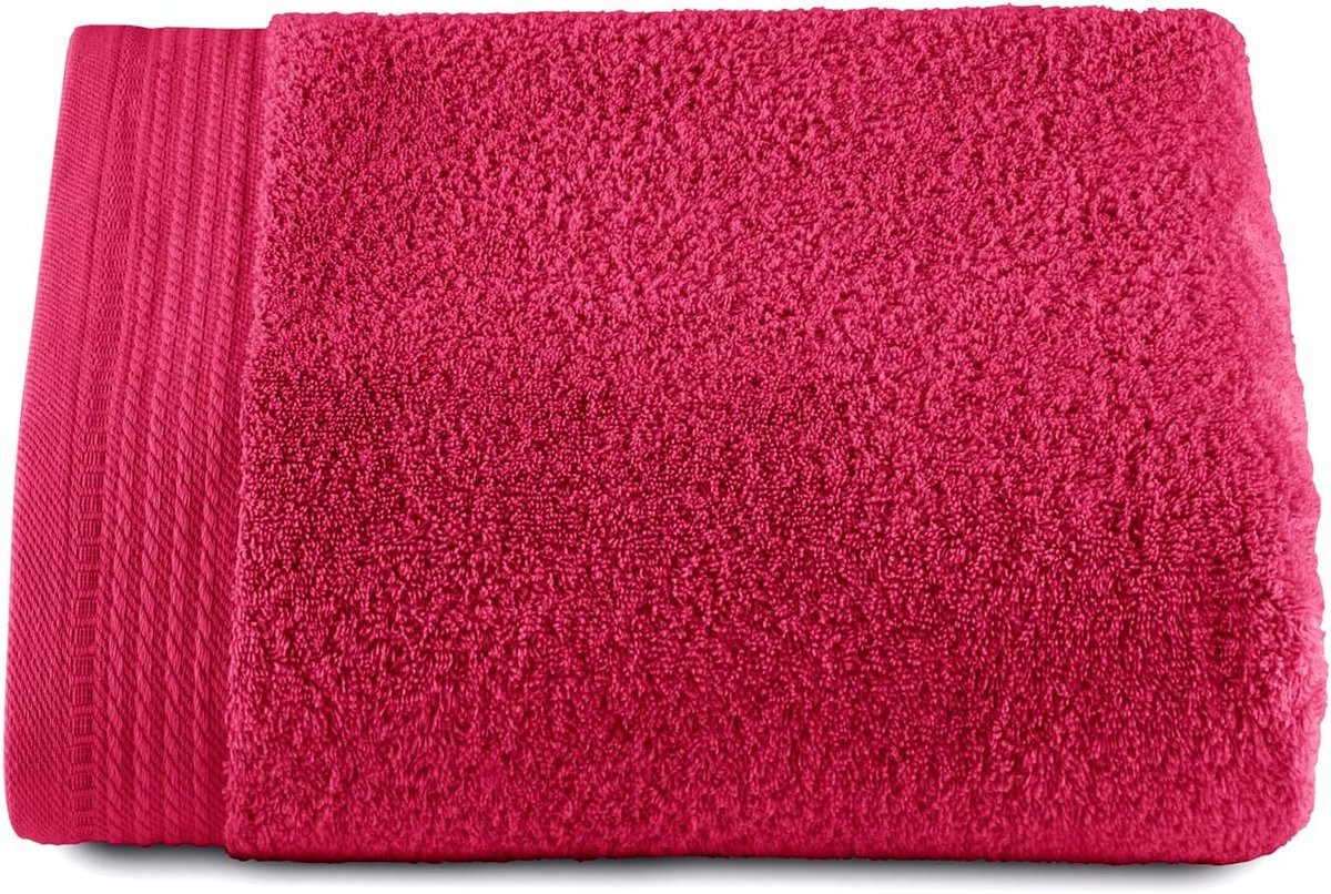 Luxe extra zachte katoenen badhanddoek voor volwassenen - Fuchsia - 100 x 150 cm