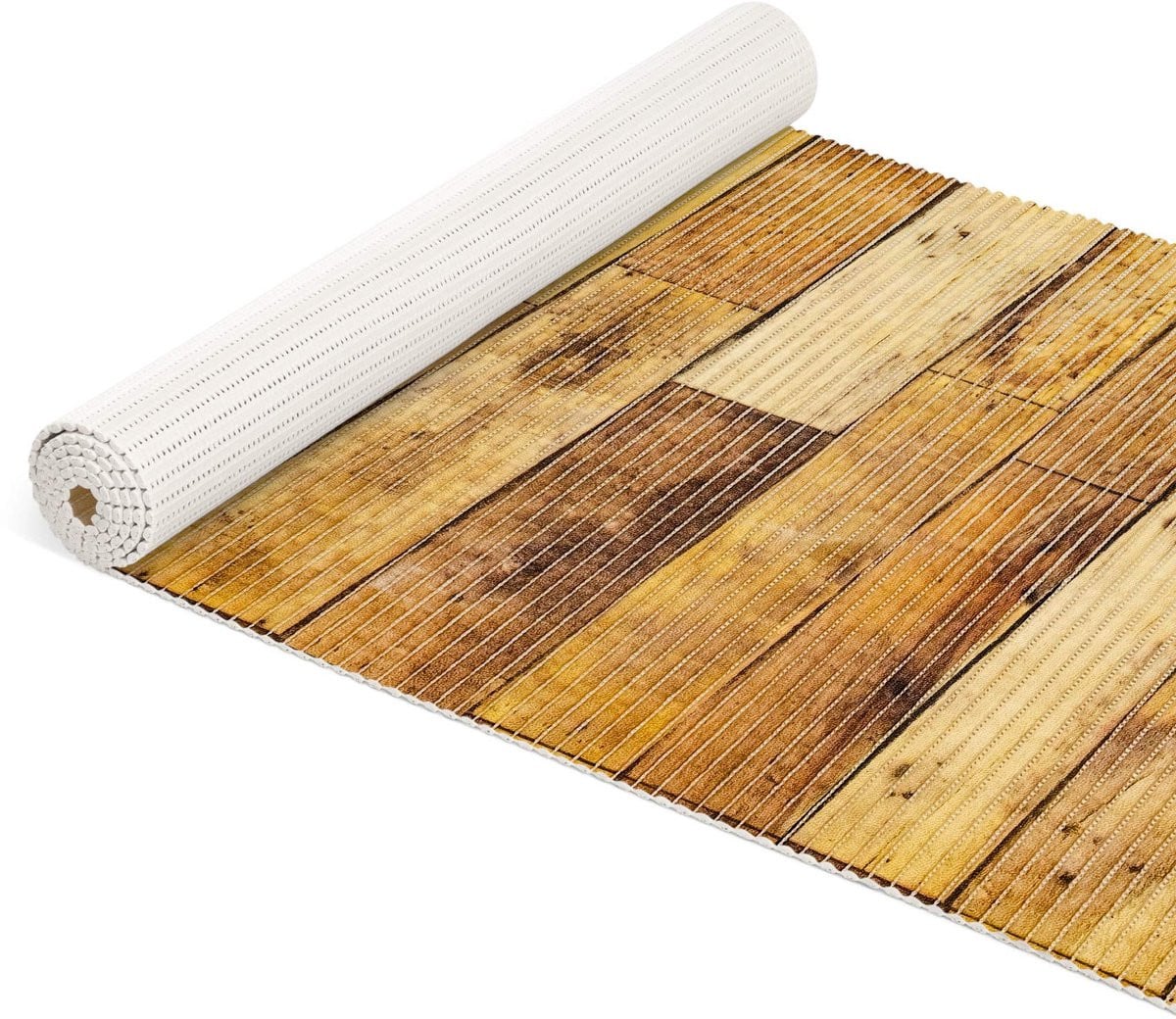 ANRO Badmat Houtlook Bruin 65x500 cm - Antislip en Sneldrogend