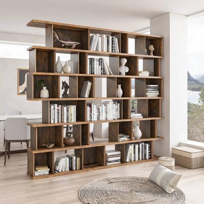 "Davee Geometric Bookcase - 85"" H x 93"" W x 12.6"" D"