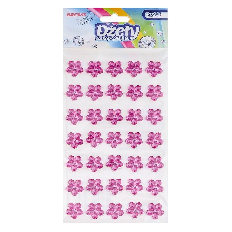 Teka Selbstklebende Strasssteine rosa Blumen 35 Stk (47994755)