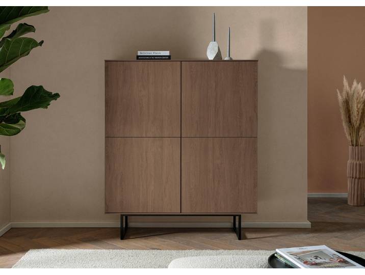 Home affaire Highboard Lund, moderner Schrank, Kommode mit Kufengestell, optisch dünner Oberboden, hochwertige Optik, ausreichend Stauraum