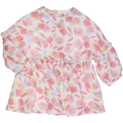 Gymp Kleid langarm Blumen Rüschen, mehrfarbig, 92