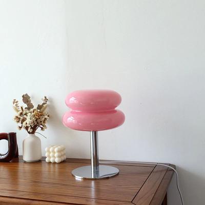 Uplift Treasures Macaron Glass Table Lamp With Trichromatic Dimming LED pink A