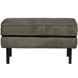 Hocker Rodeo aus Struktursamt, modernes Design, frostgraugrün, gepolstert, Metallgestell