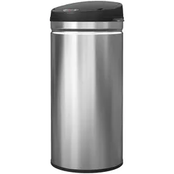 STILVORA Sensor-Mülleimer Edelstahl Silber 30,5x30,5x68 cm, Soft-Close, 42 L