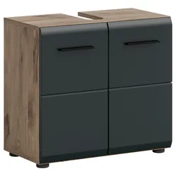 Waschbeckenunterschrank Ice Schwarz/Eiche dunkel
