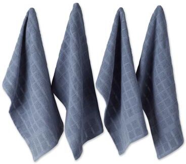 DII Solid Honey Gold Windowpane Terry Dishtowel 4 Piece