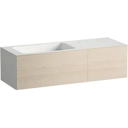 LAUFEN FOLIO Waschplatz, wandhängend, rechteckig, 2 Schubladen, ohne Hahnloch, ohne Überlauf, 1254x450x350mm, H580FO75241121, Farbe: Eiche gebürstet, Holzdekor