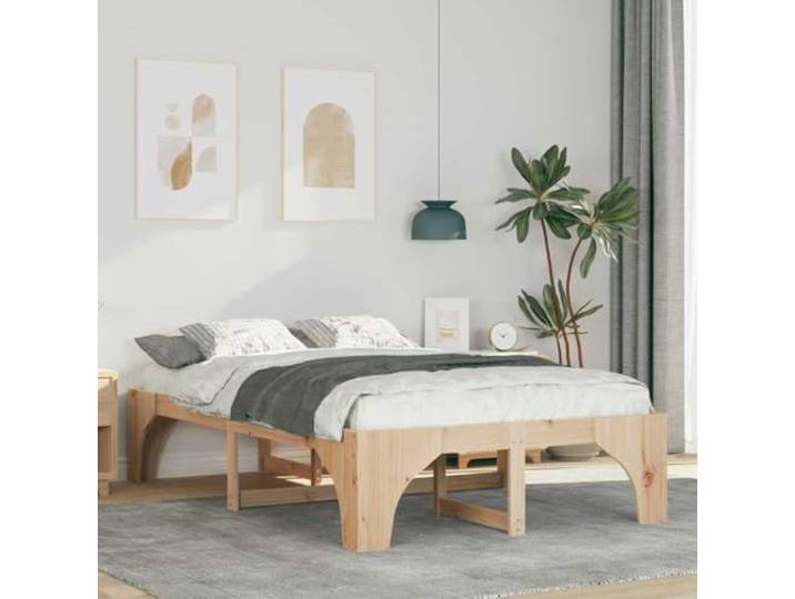 YUTAASU Bettrahmen Braun 120 x 200 cm Massives Kiefernholz Plattform-Lattenrost, Modernes Design, Robust, Langlebig, Einfache Pflege