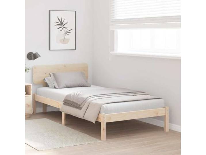 KTHLBRH Bettgestell natur 90 x 200 cm Kiefer massiv Minimalistisches Design, klare Linien, geeignet für zeitgenössische und klassische Stile