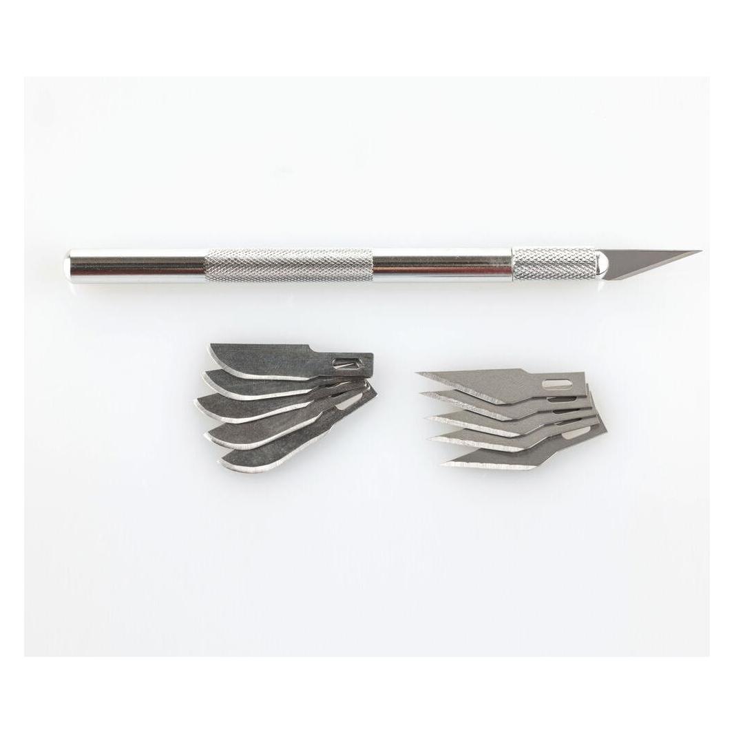 Heller Aluminium-Skalpell mit Feinspitz-Klinge (Cutter) (99009)