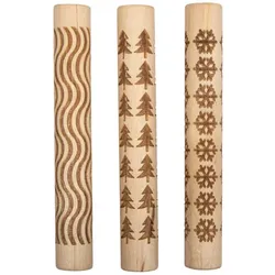 Holz Motivmuster Roller "Tree", 3 Stück