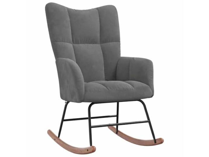 vidaXL Schaukelstuhl Relaxstuhl Schaukelsessel Schwingsessel Ruhesessel Relaxsessel Schwingstuhl Polsterstuhl Polstersessel Sessel Dunkelgrau Samt