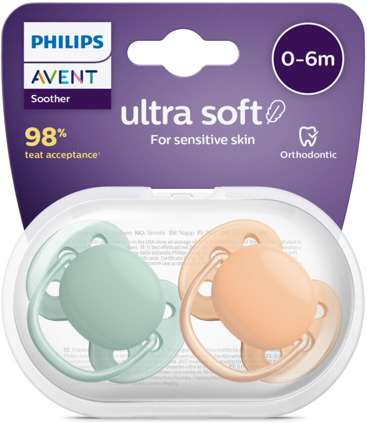 Avent Schnuller Ultra Soft Neutral für Babys von 0 bis 6 Monaten 2