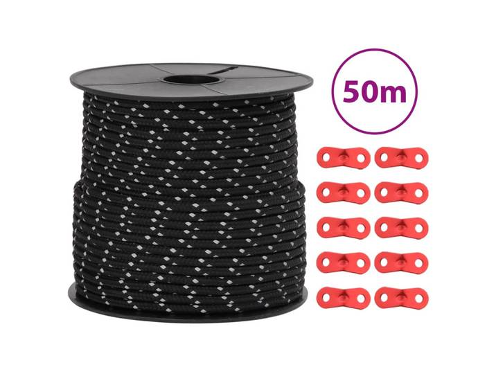 vidaXL Zeltleine Reflektierend mit Seilspannern 50 m 4 mm