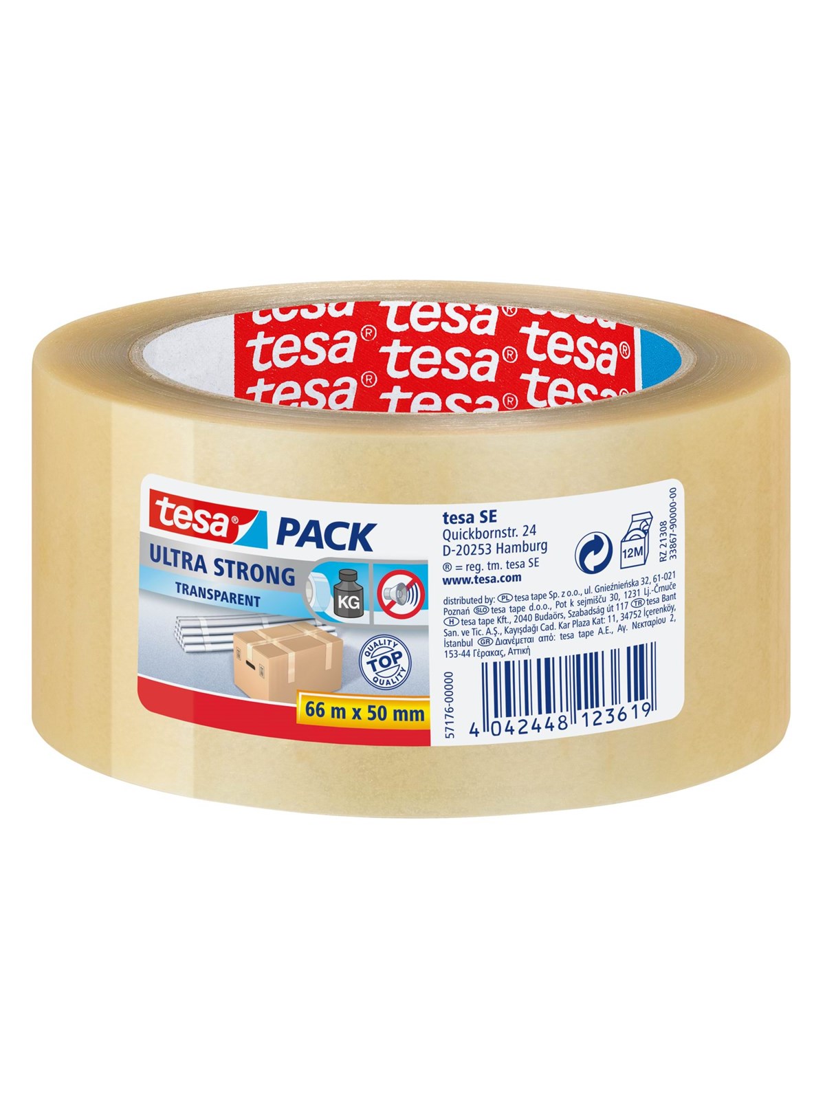 tesa pack Ultra Strong Packaging Tape 66m x 50mm Transparent