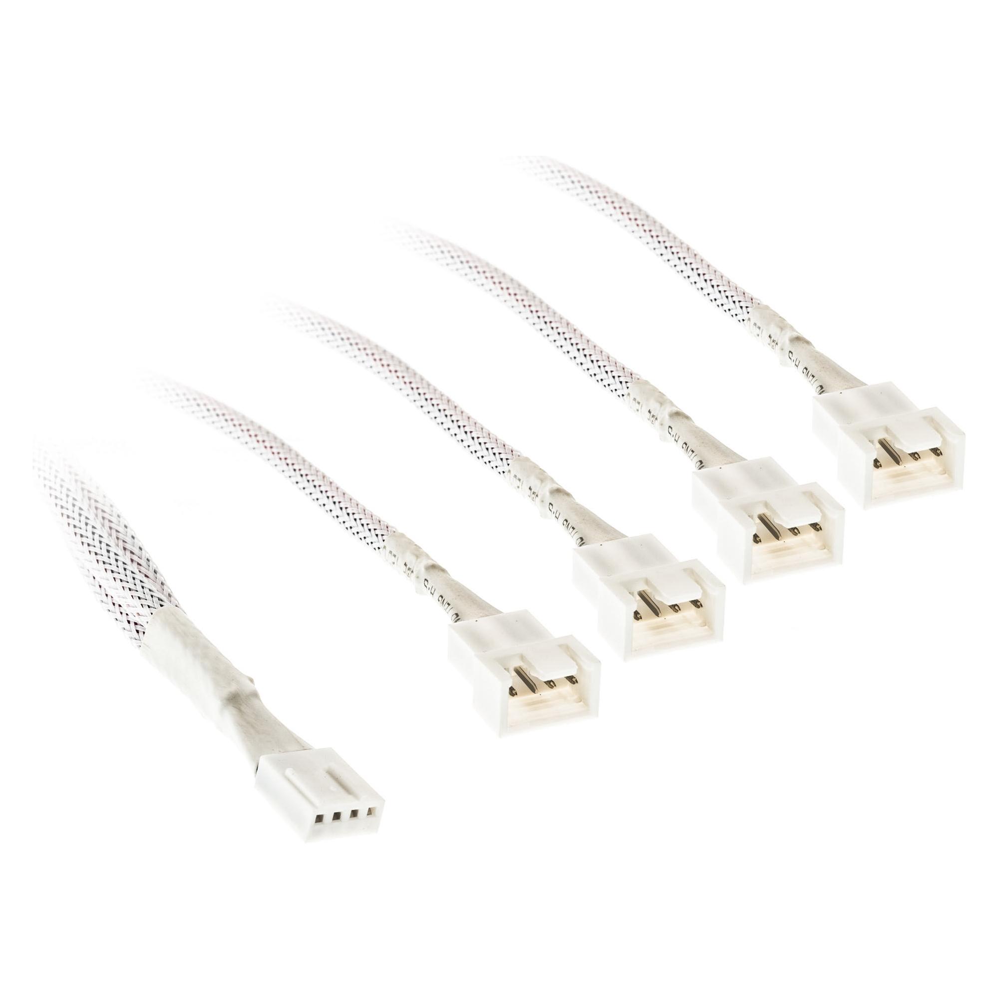 Kolink 1-4 PWM Lüfter Splitterkabel - 35cm, geflochten, weiss (PGW-AC-KOL-161)