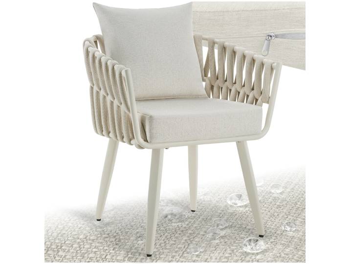 Stuhl Lugano im Rope-Design mit Aluminiumgestell - beige