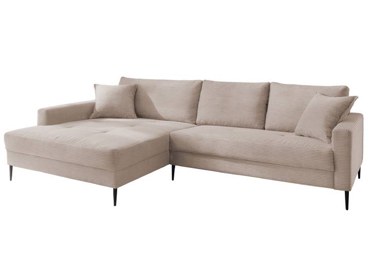 Ecksofa Cord beige 276 x 173 cm - OT links - SUMMER