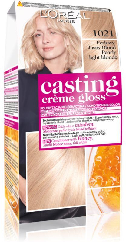 L’Oréal Paris Casting Creme Gloss Hårfarve Skygge 1021 Pearly Light Blond 1 stk.
