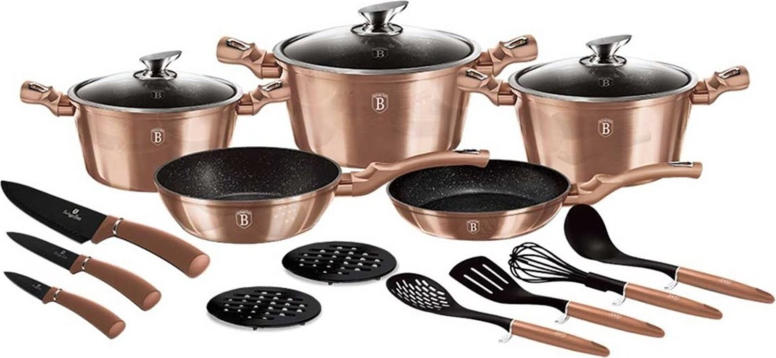 Berlinger Haus Pannenset 17 Elementen Metallic Rose Gold BH6161