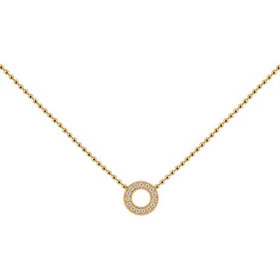 Kette mit Anhänger JACQUES LEMANS "Kreis rund", gelbgoldfarben, kristallweiß, Halsketten, Damen, Edelstahl, L: 47, mit Zirkonia (synth.)