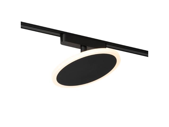 Spot moderne noir pour système de rail monophasé avec LED -