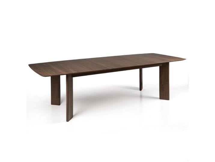 Table extensible bois massif/mdf noyer foncé-noyer 75x105x200-260