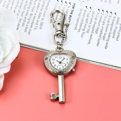 ModernMart Heart Key Pocket Watch Necklace Vintage Keychain Pendant Watch For Women Heart Key Pocket Watch Necklace Vintage Keychain Pendant Watch For Women