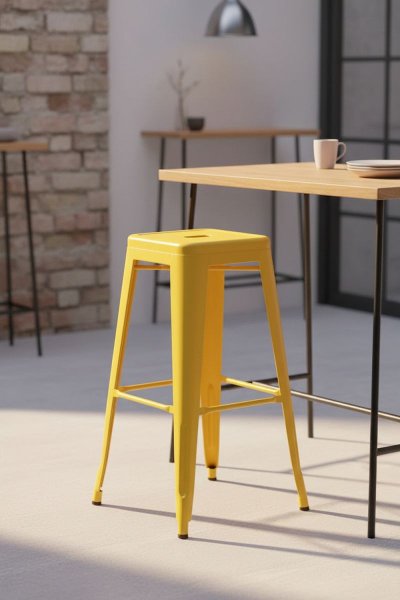 RegalosMiguel Taburete Torix Alto 76 cm - Amarillo Cuarzo