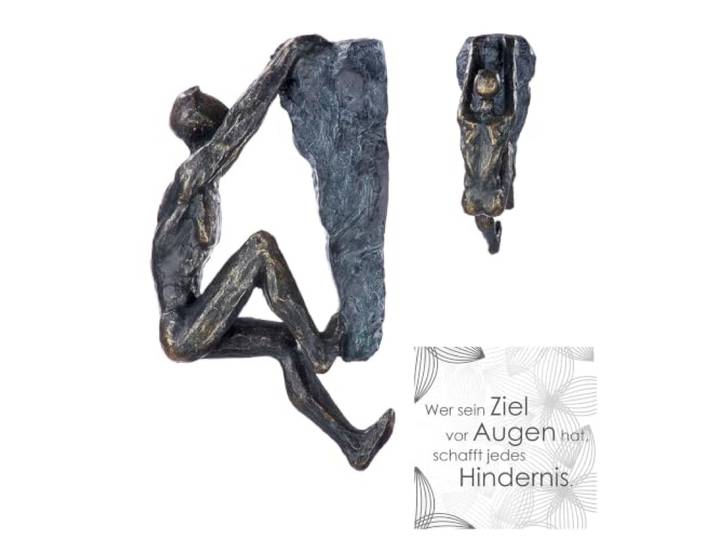 Casablanca Skulptur Ambition, Deko Figur Bronze, Kunstharz Statue Wohnzimmer, Büro Dekoration H. 20 cm x B. 7 cm - Moderne Skulpturen, Klettern, Bergsteiger, Kletterer