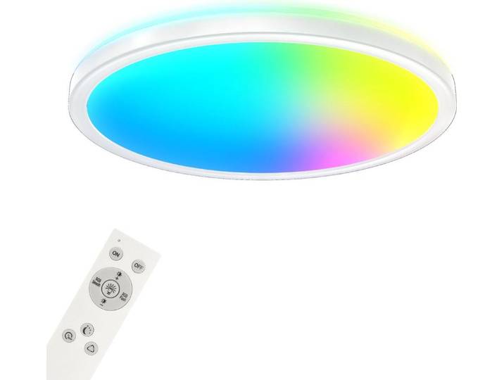 Plafonnier LED Smart RGB Bluetooth WiFi minuterie Alexa blanc 22W 42cm Briloner