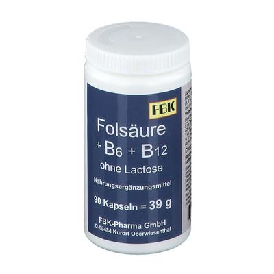 Folsäure+B6+B12 ohne Lactose Kapseln 90 St