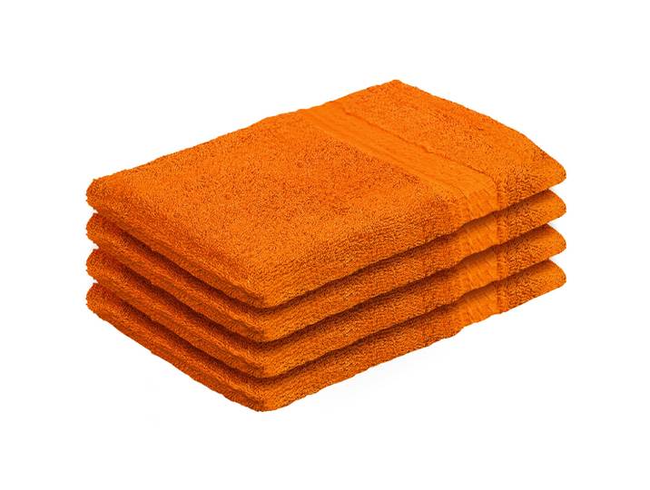 4er-Set Waschhandschuhe aus 100% Baumwolle, Waschlappen mit Schlaufe, terra