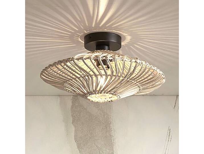 Plafonnier Zanzibar Ø 40cm Blanc/Blanc Rotin E27