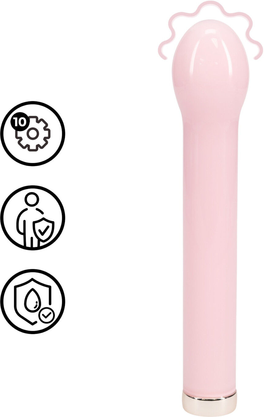 Loveline - glass vibrator with rounded head (pink)