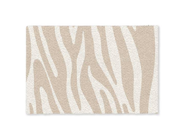 MuchoWow Fussmatte Zebramuster - Beige - Weiß - Tiermuster Schmutzfänger 180x120 cm, Kunststoff, Rechteckig, 180x0.4 cm, rutschfeste Unterfläche, Teppiche und Böden, Schmutzfangmatten, Fußmatten
