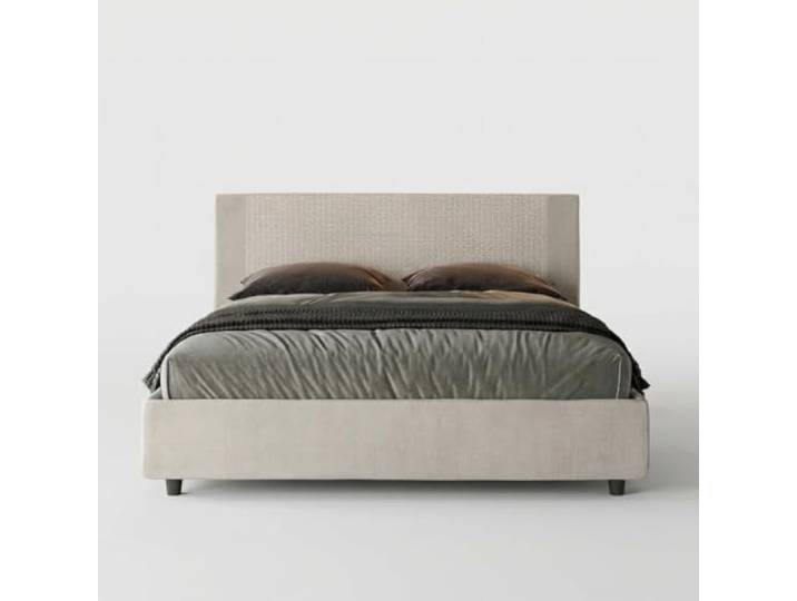 Doppelbett 160x190 mit Bettkasten Stoff Rosal Norris Labirinto - Weiß