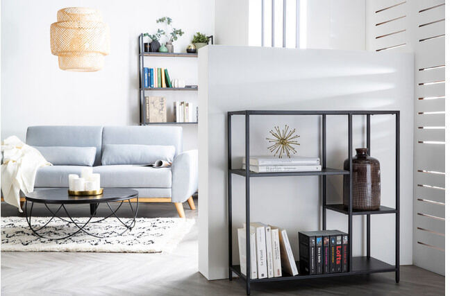 Miliboo Design-Konsole aus schwarzem Metall L80 cm PODIUM