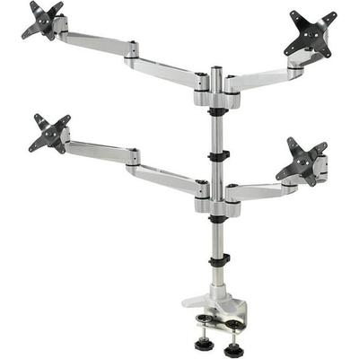 SpeaKa Professional SP-1624824 Swivel 4 fach Monitor-Tischhalterung 4 Display(s) 25,4cm (10') - 68,6cm (27') Silber-Schwar