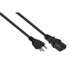 Kabelmeister Netzkabel Schweiz Netz-Stecker Typ J (SEV 1011) an Kaltgeräte-Buchse C13, schwarz, 0,75mm2, 1,8m