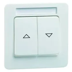 Peha Standard - Wippe, reinweiß, Symbol AUF und AB Beschriftungsfeld,Grundelemente Schraub.