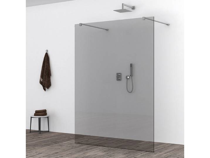 Wiesbaden Slim Inloopdouche Glasplaat - 120x200cm - 8mm - Rookglas - Nano Coating