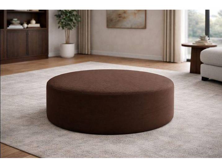 Xlmoebel Hocker Moderner runder Polsterhocker in Braun für das Wohnzimmer (Hocker, 1 St., Hocker), Made in Europa