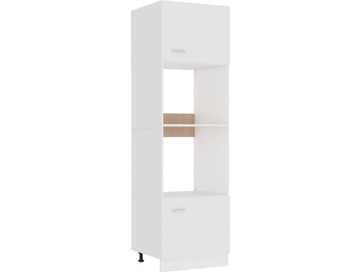 Armoire à micro-ondes - AKOZON - Blanc - 60x57x207 cm - Aggloméré - 2 portes