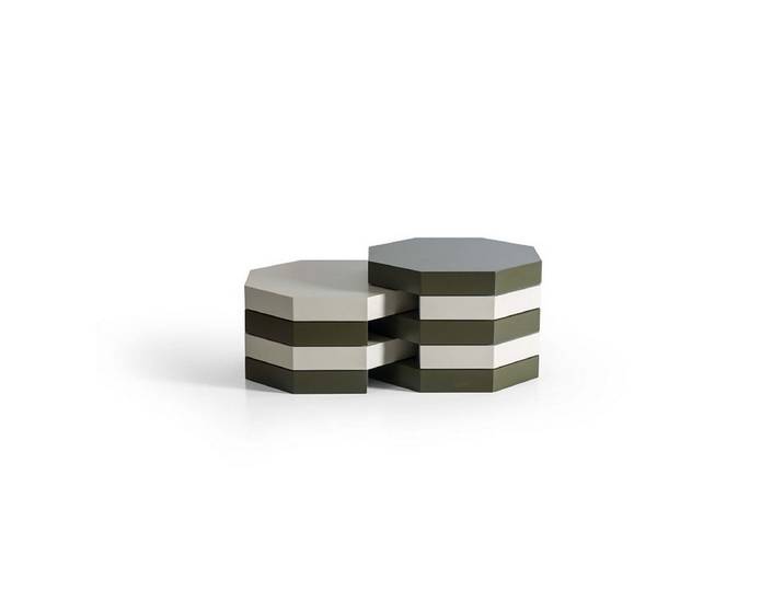 Xlmoebel Satztisch Stylisches Couchtisch-Set mit rechteckigen Holzformen (2-St), Made in Europa